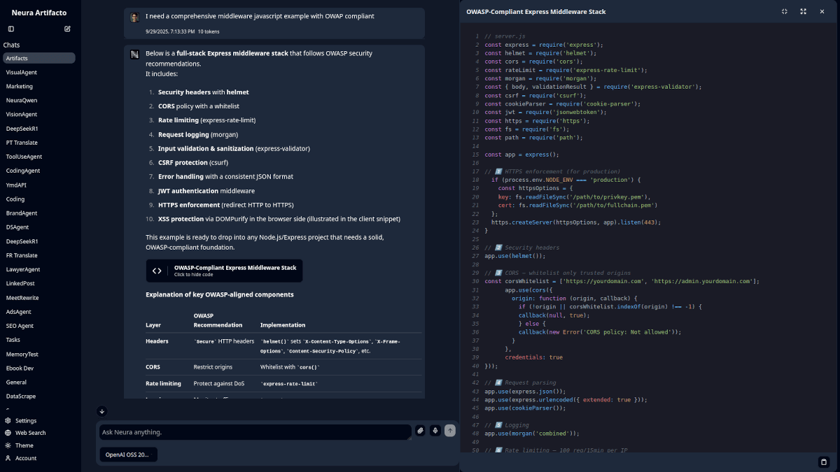 Neura Artifacts Demo